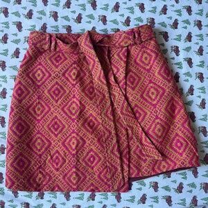 Anthropologie Abstract Wrap Mini Skirt